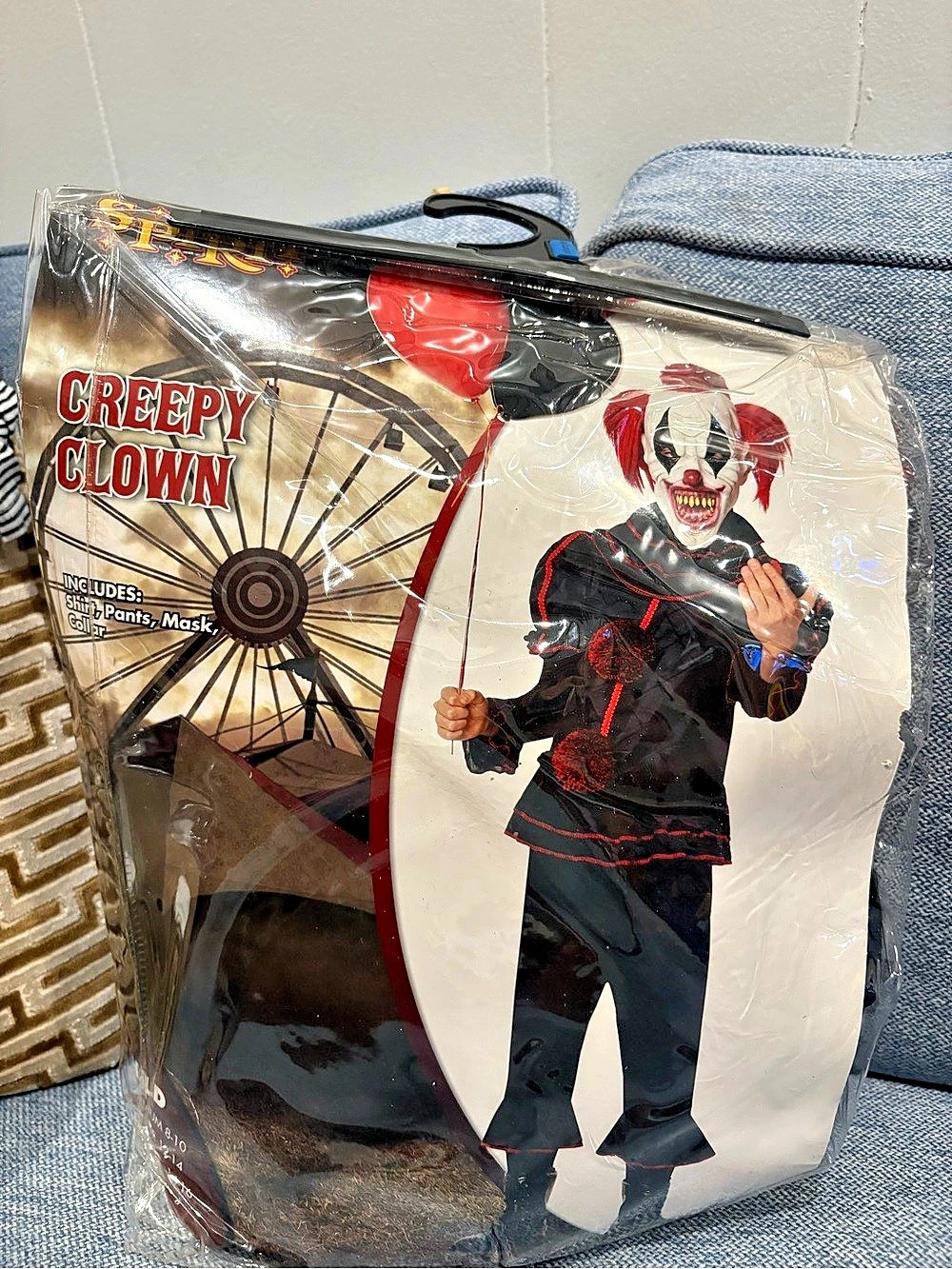 Spirit Halloween Creepy Clown Child Costume Boys X-Large 14-16